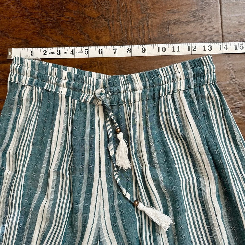 Angie Teal Striped Tiered Wide Leg Pants - Picture 9 of 11